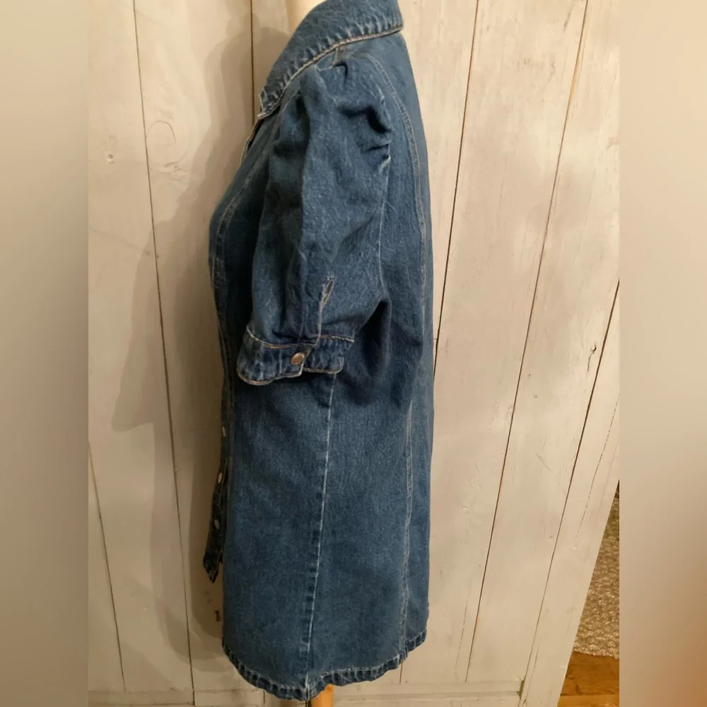 Blanknyc‎ Walk In The Park Blue Denim Snap Shirt Mini Dress Size Large New